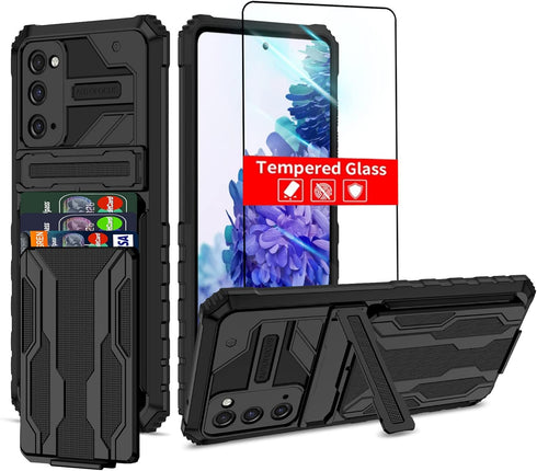 Samsung Galaxy S20 FE 5G Case Wallet with Detachable Card Holder, Built-in Stand with Screen Protector, 360 Full Body Shockproof Heavy Duty Case f...