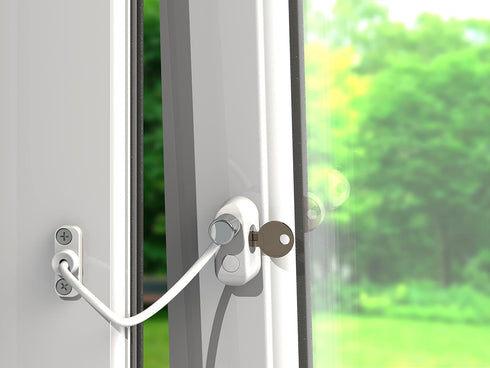 Child Safety Locks Window Door Cable Ventilator Kid Lock Baby Security Locking Keyed Opening for Baby Protection Prevent Children Falling Window L...