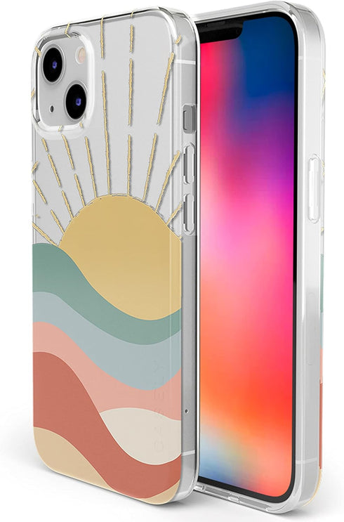 Casely iPhone 13 Mini Case | Here Comes The Sun | Cute Colorblock Sunset Case...