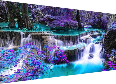 DIY 5D Diamond Painting Kits for Adults Waterfall Embroidery Full Round Drill Large Size(31.5x11.8 inch) Diamond Crystal Gem Arts Painting Craft f...