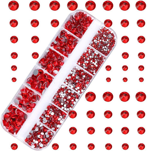 Dowarm 2650 Pieces Glass Flat Back Crystal Rhinestones Round Gems, 6 Sizes 1.5mm - 6.5mm, Flatback Crystals Loose Gemstones for Crafts Nail Face A...