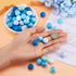80Pcs Blue Silicone Focal Beads 15mm Round Ball Beads Chunky Kandi Beads Spacer Pen Beads for Crafts DIY Beadable Pens Keychain Bracelets Jewelry ...
