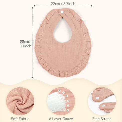 Omisy 4 Pack Burp Cloths & 4 Pack Muslin Baby Bibs Sets, for 2-36 Months Drooling Teething Girl Boy's Burp and Snap Bib...