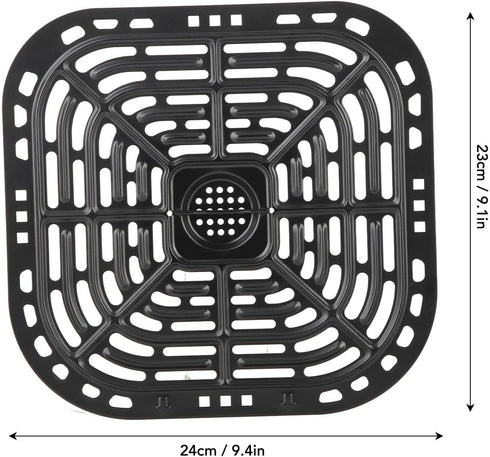 Air Fryer Grill Plate Fryer Replacement Grill Pan, Sturdy 304 Stainless Steel Grill Pan Tray Replacement Parts with Rubber Feet, Nonstick Grill Bo...