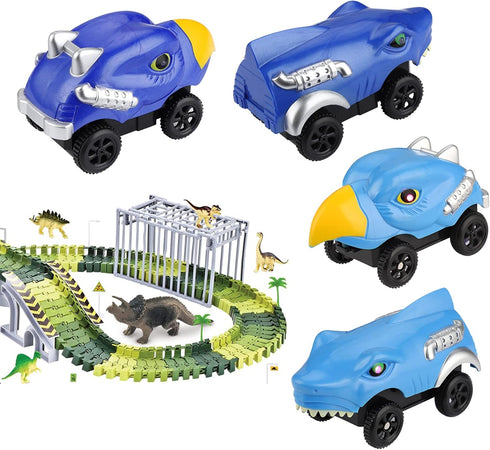 Tracks Cars Replacement only, Toy Cars for most Tracks Glow in the Dark, Racing Car Track Accessories with 3 Flashing LED Lights, Compatible with ...