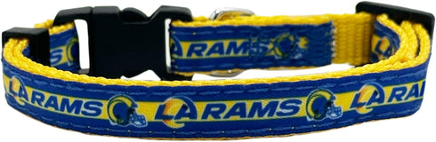 NFL CAT Collar Los Angeles Rams Satin Cat Collar Football Team Collar for Dogs & Cats. A Shiny & Colorful Cat Collar with Ringing Bell Pendant...