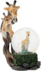 Elanze Designs Giraffe Family on Plains Magical Whimsical Tabletop Dresser Nightstand Figurine Miniature 45MM Sturdy Polyresin Glitter Water Snow ...