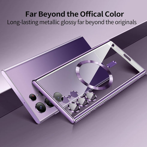 for Samsung Galaxy S22 Ultra Case, Covers for s22u .Magnetic Metallic Glossy Slim Clear Luxury Soft Shockproof funda capa para for Galaxy S22 Ultr...