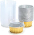 Aluminum Cups with Lids, 4.2oz 50Pcs Gold Disposable Cake Pans with Lids, Creme Brulee Cups, Mini Cake Pans for Party, Wedding, Birthday...