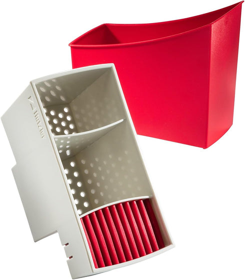 Hutzler 3 Cutlery Drainer, 7.75" x 4" x 6.75", Red...