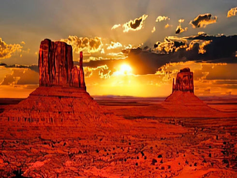 UPABLUNSO Diamond Painting Landscape Beautiful Sunrise Over Monument Valley Arizon Tourism Tribal 5D Diamond Art Perfect for Home Wall Decor 12x16...