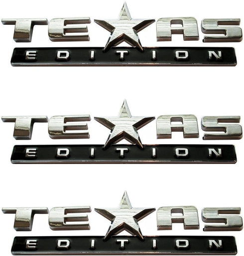 Muzzys (Set of Three) Texas Edition 3M Stick On Emblem Badge FITS GMC Sierra Chevy Silverado Suburban Tahoe Ford F150 Dodge Ram Nissan Titan Truck...