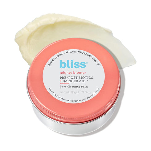 Bliss Mighty Biome Deep Cleansing Balm - 3.0 Oz - Dissovlves Waterproof Makeup & Impurities - Pre/Post Biotics + Barrier Aid - Antioxidants Balanc...