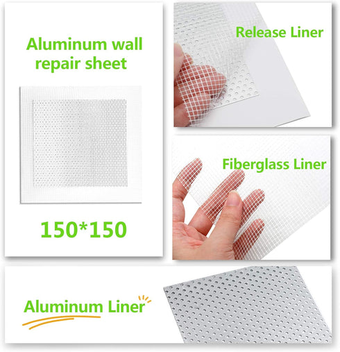 7pcs Drywall Repair Patch, 6" x 6" Drywall Patch Self Adhesive Aluminum Wall Repair Patch Kit...