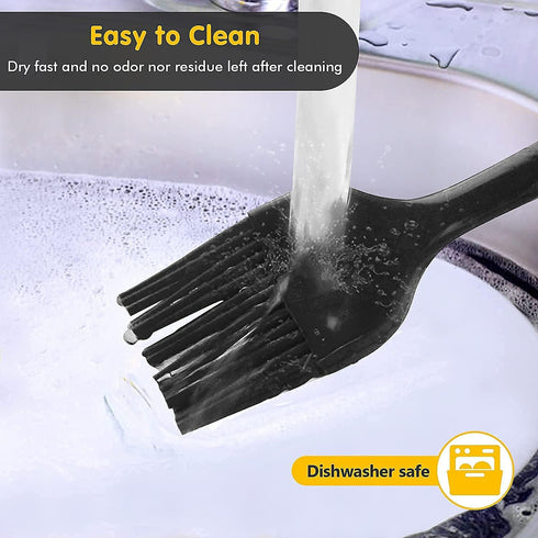 Silicone Pastry Brushes, Heat Resistant Basting Brush set of 2, Perfect for BBQ Grill Baking Kitchen Cooking,One-Pieces Design & Strong Steel Core...