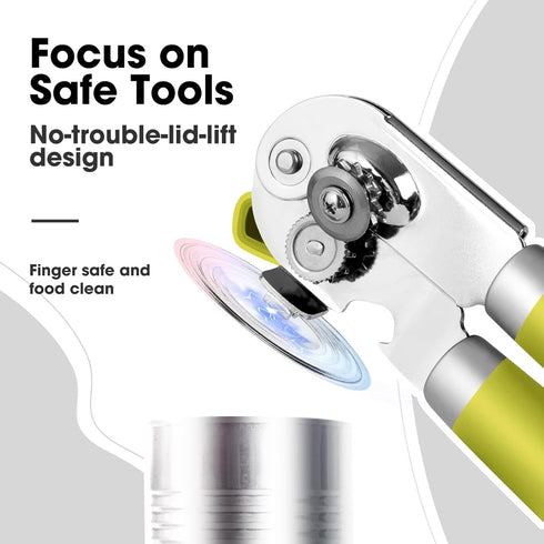 Can Opener Manual, Can Opener with Magnet, Hand Can Opener with Sharp Blade Smooth Edge, Handheld Can Openers with Big Effort-Saving Knob, Can Ope...