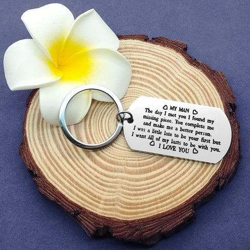 Vadaka to My Man Keychain Gift for Him,Wedding Anniversary Valentine's Day Birthday Gift for Boyfriend Fiance Husband I was A Little Late to Be Yo...