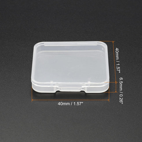 PATIKIL Clear Storage Container with Hinged Lid 40x6.5mm, 24 Pack Plastic Square Box for Beads Art Craft...