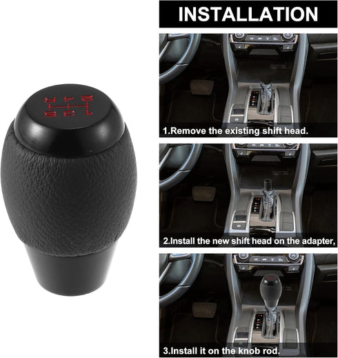 X AUTOHAUX 5 Speed Manual Gear Stick Shift Knob Transmission with Dust Cover Gear Lever Stick Shifter Handle for Honda Civic 1992-1995 Black...