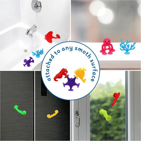 Baby Bath Toys Mold Free - Light Up Bath Toys - Sensory Toys for Toddlers - Gifts for Boy Girl Kids 6 12 18 Months Age 1 2 3 Year Old Birthday - B...