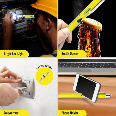 Cool Pen Gifts for Men, 9-in-1 Multi Tool Tech Pen Gadgets Tools for Men, Personalized Gifts for Dad or Him, Funny Gift for Christmas, Father's Da...