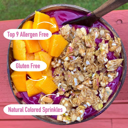 Safe + Fair Birthday Cake Granola - Gluten-Free, Dairy Free and Vegan Breakfast, Snack or Dessert - Free From Top 9 Allergens, Trans Fat and Artif...