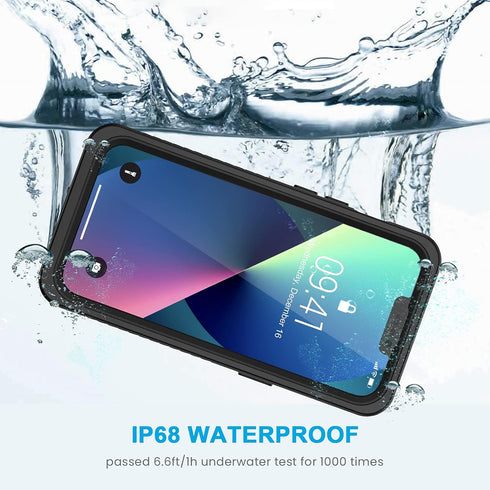 Lanhiem for iPhone 13 Case, IP68 Waterproof Dustproof Shockproof Cases with Built-in Screen Protector, Full Body Sealed Protective Front and Back ...