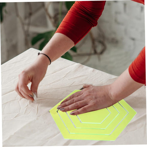 4pcs Tool Hexagon Shaped Quilting Template Sewing Templates Shaped Templates Quilting Handwork Sewing Crafts Template Clothing Template Rulers Acr...