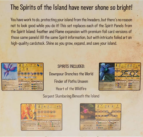 Greater Than Games | Spirit Island: Feather & Flame - Foil Panels | Cooperative Strategy Board Game Accessory | Premium Component Upgrade...