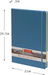 Tarence T9314-213M Art Creations Sketchbook, Drawing Notebook, 8.3 x 11.8 inches (21 x 30 cm), Lake Blue, Thickness: 4.9 oz/sq ft (140 g/m2), Fine...