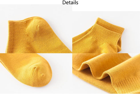 Solid Color Ankle Socks Colorful Low Cut Socks for Women, Lady, Girls, 5 Pack...
