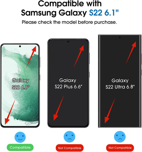 amFilm Magnetic Auto-alignment OneTouch for Samsung Galaxy S22 Screen Protector Tempered Glass 6.1" 2022 Full Coverage Fingerprint ID Compatible E...