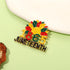African Brooches for Women Juneteenth Africa Map Queen Brooch Pins 1865 Sunflower Black History Month Brooches Juneteenth African Jewelry Accessor...