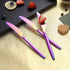 HOMQUEN Rainbow Dinner Knives 4 Pieces, Sturdy 9" Stainless Steel Modern Design Knife, Colorful Titanium Plating Knifes Set With Round Edge Dishwa...