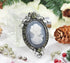 Gyn&Joy Vintage Inspired Cameo Victorian Lady Maiden Crystal Rhinestone Flower Brooch Pin BZ091...