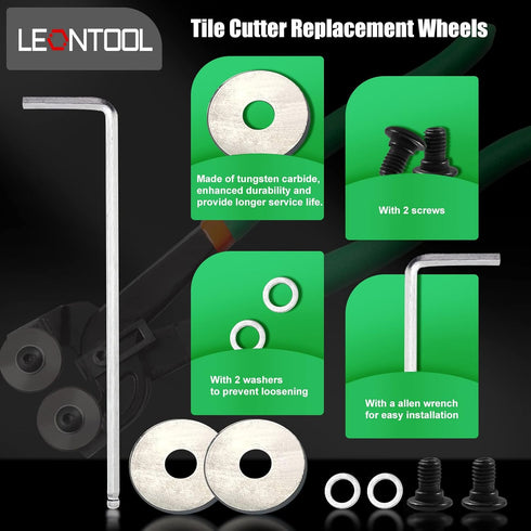 Mosaic Tile Cutter Replacement Wheel Tungsten Carbide Cutter Scoring Wheel Accessories Parts Cutting Wheel With Washers Screw Hex Wrench For Wheel...