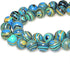 Synthesis Colour Malachite Beads Beautiful Fashion Round Stone Beads for DIY Jewelry Making 15" (10mm, Blue- Gold - Black)...