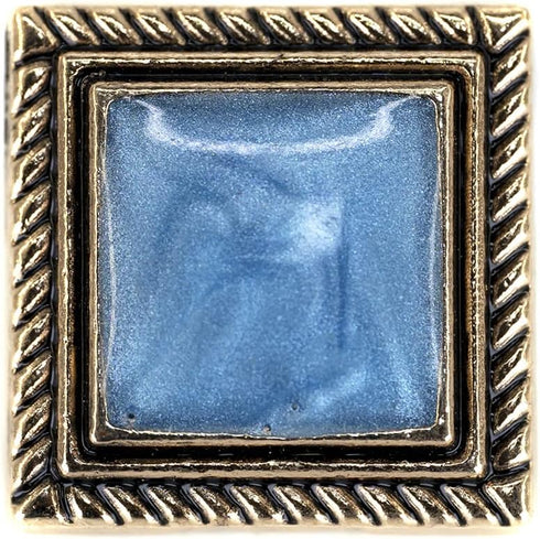 20 pcs Vintage Square Blue Enamel Metal Shank Sewing Buttons for Coats -25mm -1" Diagonal...