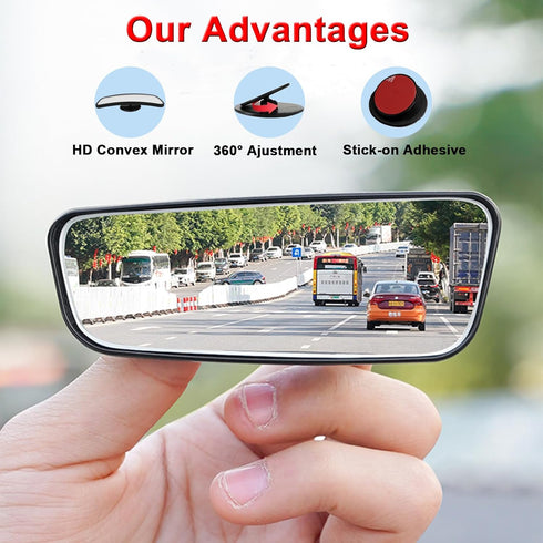 Blind Spot Mirror, Framed Rectangular Blind Spot Car Mirror, Upgrade HD Glass Wide Angle Mirror, 360° Adjustable Convex Rear View Mirror for Unive...