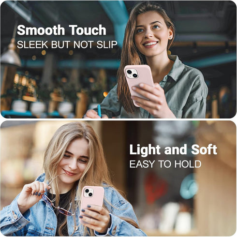 AOTESIER Compatible with iPhone 14 Case, Silky Touch Premium Soft Liquid Silicone Rubber Anti-Fingerprint Full-Body Protective Bumper Phone Case f...