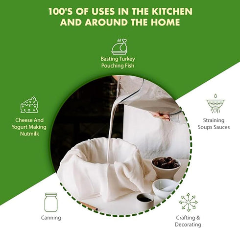 Regency Wraps 100% Cotton Ultra Fine Natural Cheese Cloth, 36 sq.ft 36" X36" 4 pcs, Chef Grade for Basting Turkey, Canning, Straining, Cheesemakin...