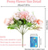 6 Pack Artificial Flowers, Fake Faux Peony Silk Hydrangea Plastic Carnations Daisy Realistic Flower Arrangements for Wedding Decoration Table Cent...