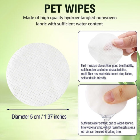 Pet Wipes for Dogs and Cats, -200 count-, Eye wipes for dogs, Grooming Wipes for Cat Chin, Unscented Soft pet wipes...
