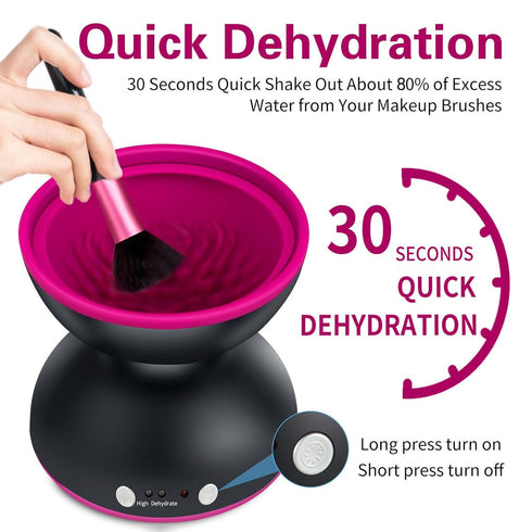Electric Makeup Brush Cleaner Machine - 2 Adjustable Speeds & Dehydration, 1200mAh Rechargeable Make Up Brush Cleaner Cleanser Machine, Cosmetic B...