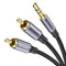MOSWAG RCA Cable 3.3ft/1M, 3.5mm Male to 2RCA Male Stereo Audio Adapter Dual Shielded Gold-Plated Coaxial Cable Nylon Braided AUX RCA Y Cord for S...