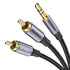 MOSWAG RCA Cable 3.3ft/1M, 3.5mm Male to 2RCA Male Stereo Audio Adapter Dual Shielded Gold-Plated Coaxial Cable Nylon Braided AUX RCA Y Cord for S...