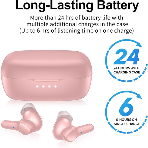 Wireless Earbuds,Bluetooth 5.3 Ear buds Immersive Sound Hi-Fi Stereo IPX8 Waterproof Headsets Premium Deep Bass Headphones with 4 Mics Call Noise ...