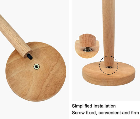 Wood Paper Towel Holder, Wooden Paper Towel Holder Countertop Standing Paper Towel Organizer Roll Dispenser for Kitchen Countertop & Dining Table...