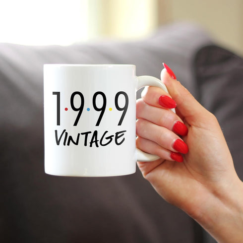 Vintage 1999 - Fun 25th Birthday Coffee Mug Gifts for Men & Women Turning 25 - Retro Coffee Cups - 11oz White Ceramic Mug...