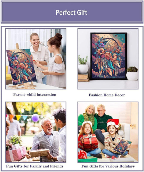 ARTMYRUI Paint by Number for Adults Canvas,DIY Dreamcatcher Paint by Number Kits on Canvas for Adults Beginner,Acrylic Oil Painting Number Kits fo...